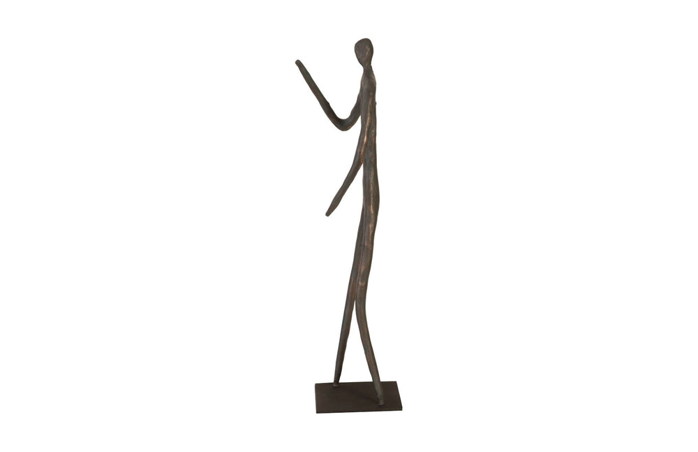 Phillips Collection Abstract Waving Figure Sculpture On Metal Base - Modern Decorative Accent For Contemporary Spaces Bronze Metal Th96034