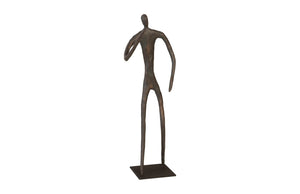 Phillips Collection Abstract Waving Figure Sculpture On Metal Base - Modern Decorative Accent For Contemporary Spaces Bronze Metal Th96034