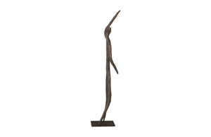 Phillips Collection Abstract Waving Figure Sculpture On Metal Base - Modern Decorative Accent For Contemporary Spaces Bronze Metal Th96035