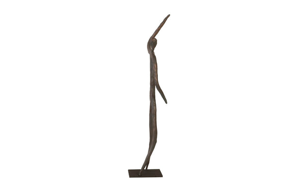 Phillips Collection Abstract Waving Figure Sculpture On Metal Base - Modern Decorative Accent For Contemporary Spaces Bronze Metal Th96035