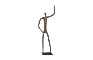 Phillips Collection Abstract Waving Figure Sculpture On Metal Base - Modern Decorative Accent For Contemporary Spaces Bronze Metal Th96035