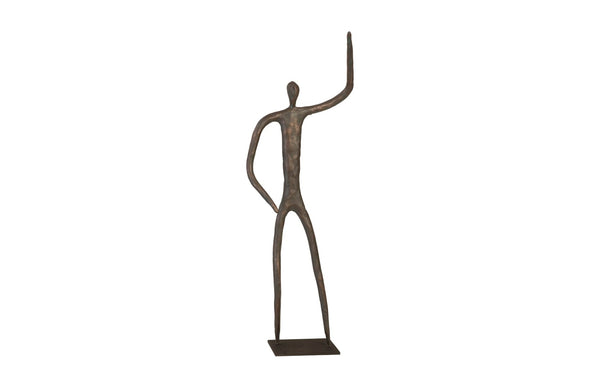 Phillips Collection Abstract Waving Figure Sculpture On Metal Base - Modern Decorative Accent For Contemporary Spaces Bronze Metal Th96035