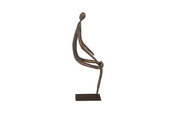 Phillips Collection Abstract Figure on Metal Base - Modern Organic Sculpture for Contemporary Home Decor Accents Bronze Finish, Leg Folded TH96036