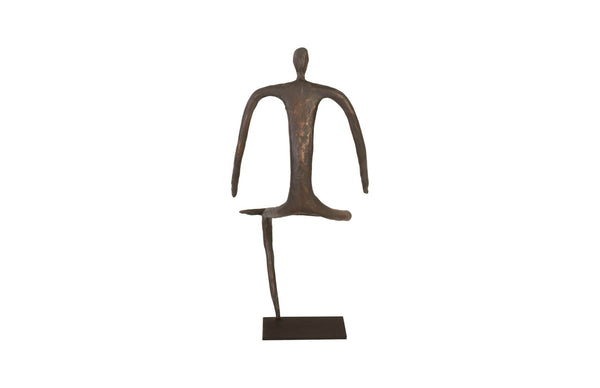 Phillips Collection Abstract Figure on Metal Base - Modern Organic Sculpture for Contemporary Home Decor Accents Bronze Finish, Leg Folded TH96036
