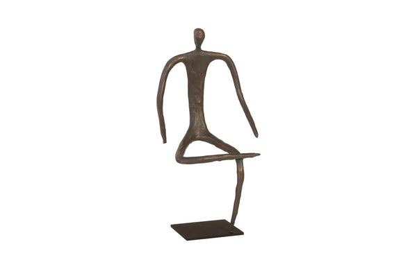 Phillips Collection Abstract Figure on Metal Base - Modern Organic Sculpture for Contemporary Home Decor Accents Bronze Finish, Leg Folded TH96036