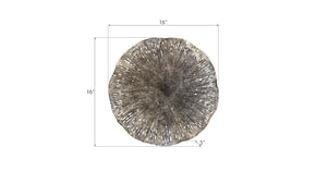 Phillips Collection Lotus Large Metal Wall Art - Hand-crafted Copper Beauty With Textured Black Highlights For Home Decor Silver,Black Metal Th96160