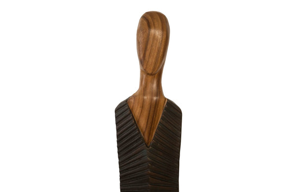 Phillips Collection Vested Male Sculpture - Striking Minimalist Design for Contemporary Home Décor and Elegant Accents Medium, Chamcha, Natural, Black, Copper TH96241