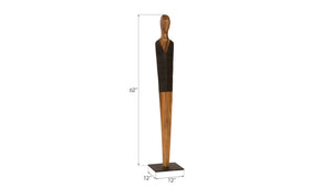 Phillips Collection Vested Male Sculpture - Striking Minimalist Design for Contemporary Home Décor and Elegant Accents Medium, Chamcha, Natural, Black, Copper TH96241