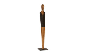 Phillips Collection Vested Male Sculpture - Striking Minimalist Design for Contemporary Home Décor and Elegant Accents Medium, Chamcha, Natural, Black, Copper TH96241