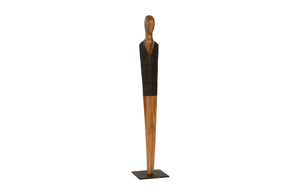 Phillips Collection Vested Male Sculpture - Striking Minimalist Design for Contemporary Home Décor and Elegant Accents Medium, Chamcha, Natural, Black, Copper TH96241