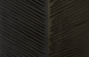 Phillips Collection Carved Leaf Sculpture on Stand - XL Hand-Carved Chamcha Wood with Burnt Black Finish for Elegance TH96269