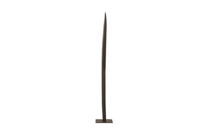Phillips Collection Carved Leaf Sculpture on Stand - XL Hand-Carved Chamcha Wood with Burnt Black Finish for Elegance TH96269