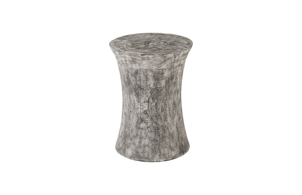 Phillips Collection Drum Accent Stool – Versatile Decorative Pedestal with Modern-Organic Appeal for Any Room Decor Mango Wood, Gray Stone TH96453