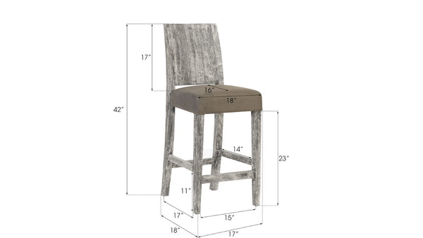 Phillips Collection Origins Handcrafted Counter Stool with Unique Woodgrain Design for Modern or Rustic Spaces Gray Stone TH96533