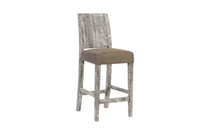 Phillips Collection Origins Handcrafted Counter Stool with Unique Woodgrain Design for Modern or Rustic Spaces Gray Stone TH96533
