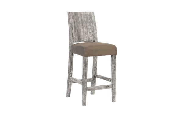 Phillips Collection Origins Handcrafted Counter Stool with Unique Woodgrain Design for Modern or Rustic Spaces Gray Stone TH96533