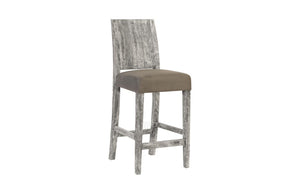 Phillips Collection Origins Reclaimed Chamcha Wood Counter Stool with Gray Stone Finish and Butterfly Joints TH96533