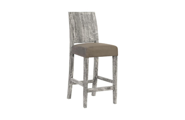 Phillips Collection Origins Reclaimed Chamcha Wood Counter Stool with Gray Stone Finish and Butterfly Joints TH96533