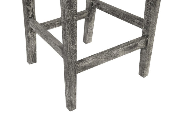 Phillips Collection Origins Reclaimed Chamcha Wood Counter Stool with Gray Stone Finish and Butterfly Joints TH96533