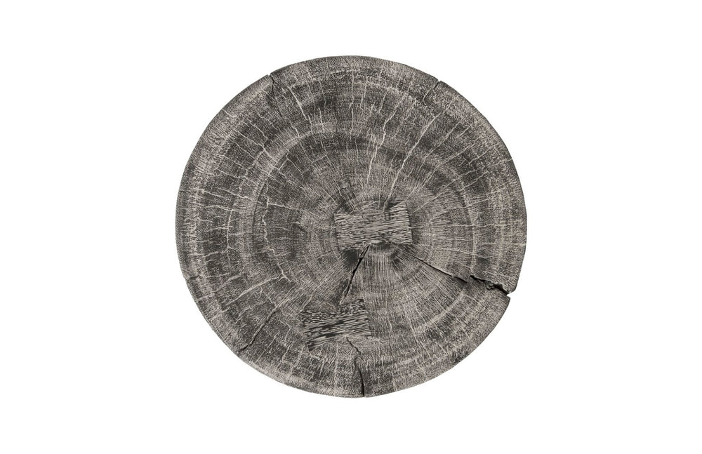 Phillips Collection Curved Wood Stool - Sleek Gray Stone Accent for Modern Spaces, Versatile Seating & Display Solution TH96666