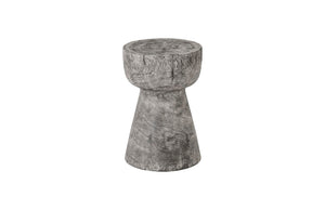 Phillips Collection Curved Wood Stool - Sleek Gray Stone Accent for Modern Spaces, Versatile Seating & Display Solution TH96666