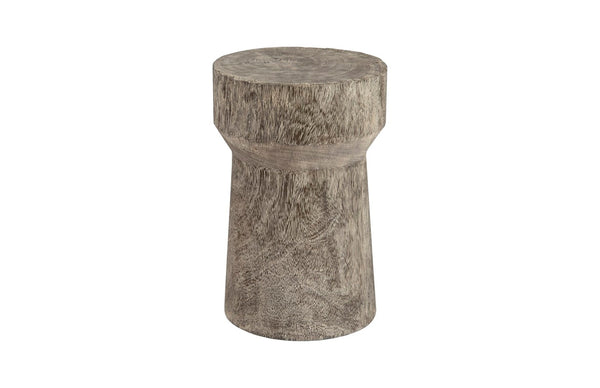 Phillips Collection Curved Mooring Gray Stool – Stylish Solid Mango Wood Accent for Modern Coastal Interiors & More TH96667