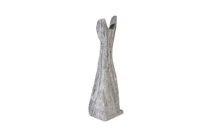 Phillips Collection Cat Sculpture – Hand-Carved Art Piece in Unique Wood Grain with Modern Stone-Like Elegance Small, Chamcha Wood, Gray Stone Finish TH97539