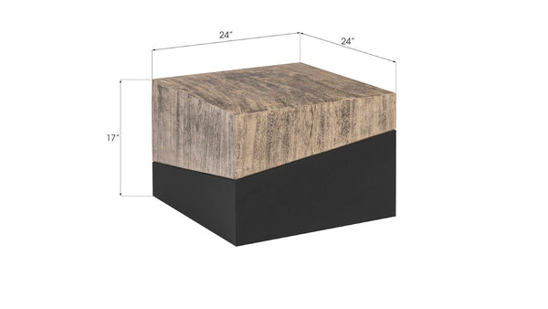 Phillips Collection Geometry Small Coffee Table - Modern Organic Design with Warm Wood and Sculptural Elegance for Living Spaces Gray Stone TH97555