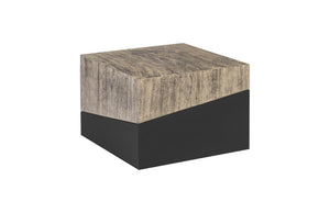 Phillips Collection Geometry Sculptural Wood Coffee Table with Angled Top and Two-Tone Black Grain Finish TH97555