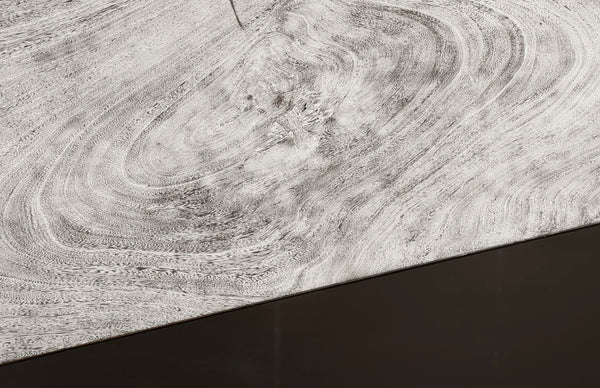 Phillips Collection Geometry Console Table - Modern Organic Design with Black Accents and Natural Woodgrain for Any Space Gray Stone TH97556