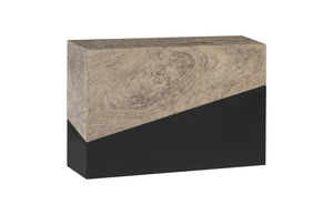 Phillips Collection Geometry Sculptural Console Table Solid Wood Grain Black Base Entryway Accent TH97556