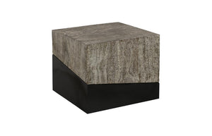 Phillips Collection Geometry Angular Wood Side Table Two Tone Black Grain Sculptural Modern Accent 24 L x 24 W x 20 H TH97557
