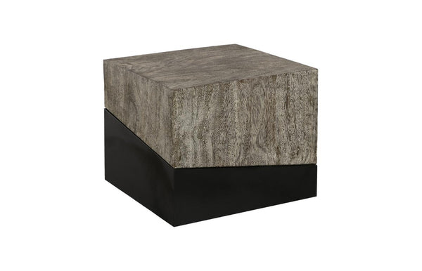 Phillips Collection Geometry Angular Wood Side Table Two Tone Black Grain Sculptural Modern Accent 24 L x 24 W x 20 H TH97557