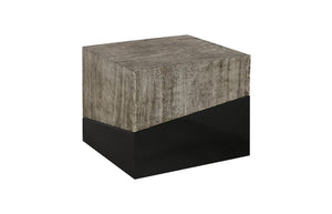 Phillips Collection Geometry Angular Wood Side Table Two Tone Black Grain Sculptural Modern Accent 24 L x 24 W x 20 H TH97557