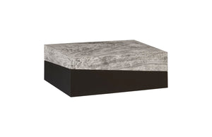 Phillips Collection Geometry Coffee Table - Stylish Modern Design with Textured Wood and Sculptural Silhouette for Living Rooms Gray Stone TH97558