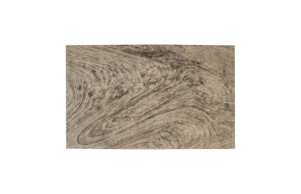 Phillips Collection Geometry Solid Wood Rectangular Coffee Table with Gray Stone Finish for Modern Living TH97558
