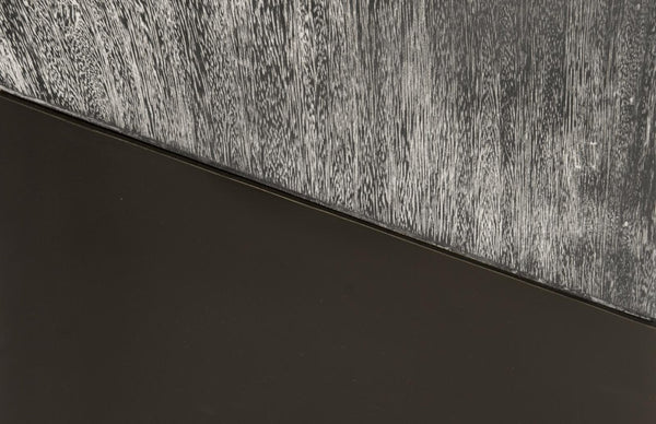 Phillips Collection Geometry Angular Wood Side Table Two Tone Black Grain Sculptural Modern Accent 14 L x 14 W x 24 H TH97559