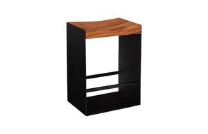 Phillips Collection Iron Frame Counter Stool - Modern Organic Design with Solid Wood Seat & Sturdy Metal Frame TH97640