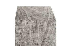 Phillips Collection Rectangular Pedestal - Handcrafted Reclaimed Chamcha Wood Accent for Modern and Rustic Interiors Small, Gray Stone TH97656