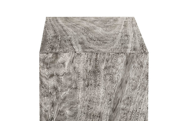Phillips Collection Rectangular Pedestal - Handcrafted Reclaimed Chamcha Wood Accent for Modern and Rustic Interiors Small, Gray Stone TH97656