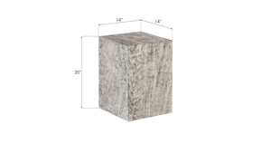 Phillips Collection Rectangular Pedestal - Handcrafted Reclaimed Chamcha Wood Accent for Modern and Rustic Interiors Small, Gray Stone TH97656