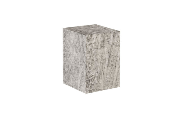 Phillips Collection Rectangular Pedestal - Handcrafted Reclaimed Chamcha Wood Accent for Modern and Rustic Interiors Small, Gray Stone TH97656