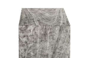 Phillips Collection Rectangular Reclaimed Chamcha Wood Pedestal Gray Stone Finish Organic Modern Plant Stand TH97656