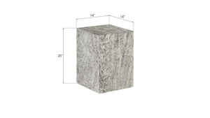 Phillips Collection Rectangular Reclaimed Chamcha Wood Pedestal Gray Stone Finish Organic Modern Plant Stand TH97656