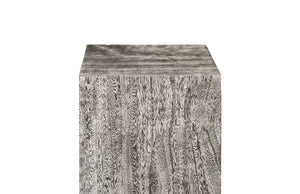 Phillips Collection Rectangular Pedestal - Handcrafted Reclaimed Chamcha Wood Accent for Modern and Rustic Interiors Medium, Gray Stone TH97657