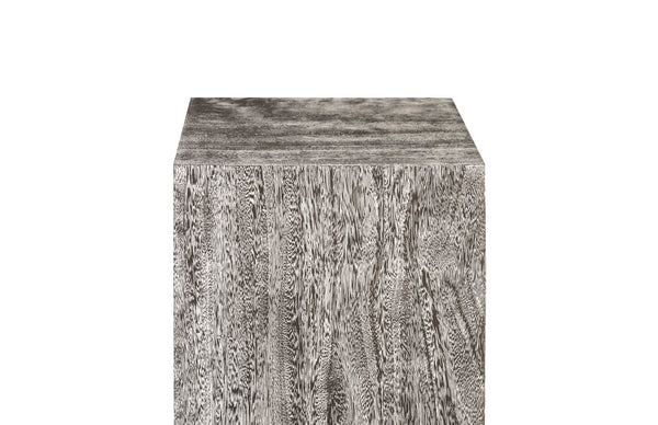 Phillips Collection Rectangular Pedestal - Handcrafted Reclaimed Chamcha Wood Accent for Modern and Rustic Interiors Medium, Gray Stone TH97657