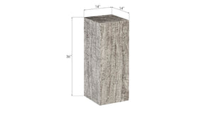 Phillips Collection Rectangular Pedestal - Handcrafted Reclaimed Chamcha Wood Accent for Modern and Rustic Interiors Medium, Gray Stone TH97657
