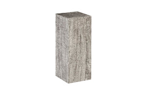 Phillips Collection Rectangular Pedestal - Handcrafted Reclaimed Chamcha Wood Accent for Modern and Rustic Interiors Medium, Gray Stone TH97657
