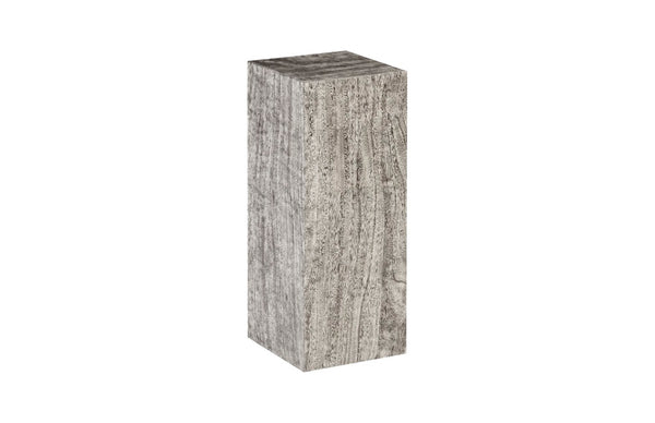 Phillips Collection Rectangular Pedestal - Handcrafted Reclaimed Chamcha Wood Accent for Modern and Rustic Interiors Medium, Gray Stone TH97657