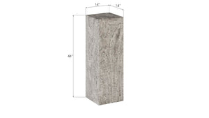 Phillips Collection Rectangular Pedestal - Handcrafted Reclaimed Chamcha Wood Accent for Modern and Rustic Interiors Large, Gray Stone TH97658